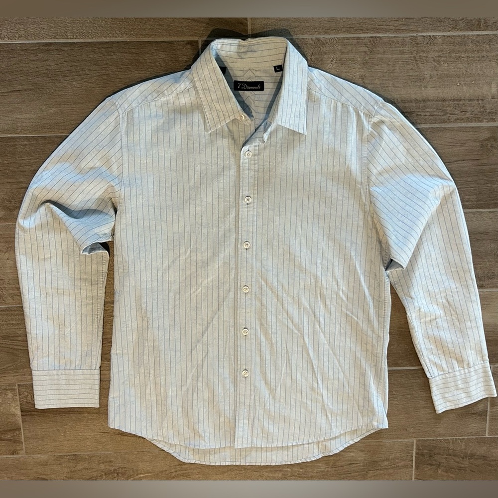 7 Diamonds Men’s Long Sleeve Dress Shirt Size L  42” Chest
